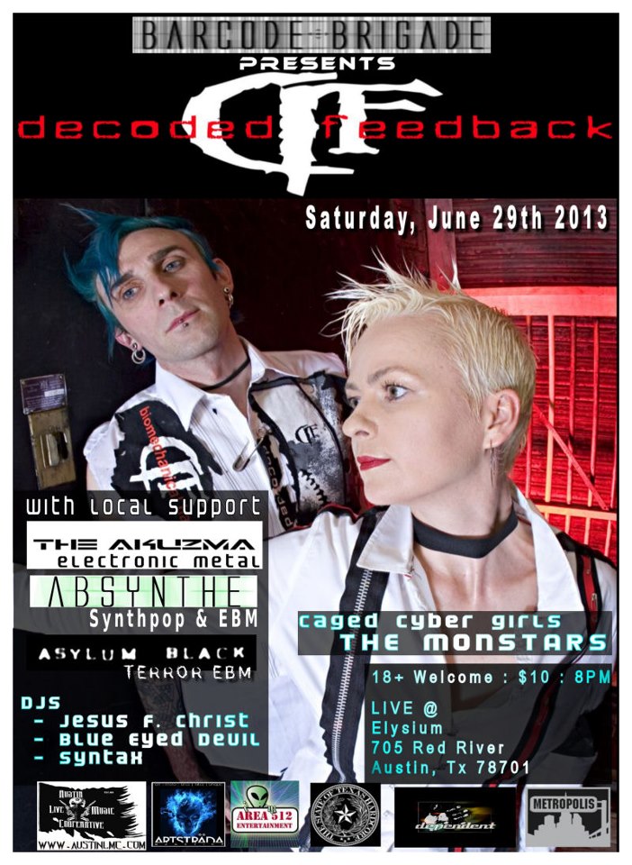 Live music: Decoded Feedback, The Akuzma, Absynthe
